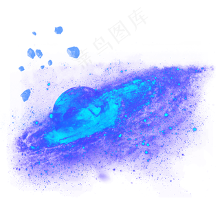 创意蓝色岩石星际,免抠元素
