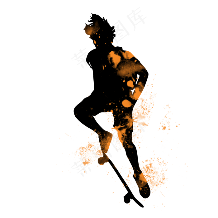 开学季滑板社团招新剪影,免抠元素(2000X2000(DPI:300))psd模版下载