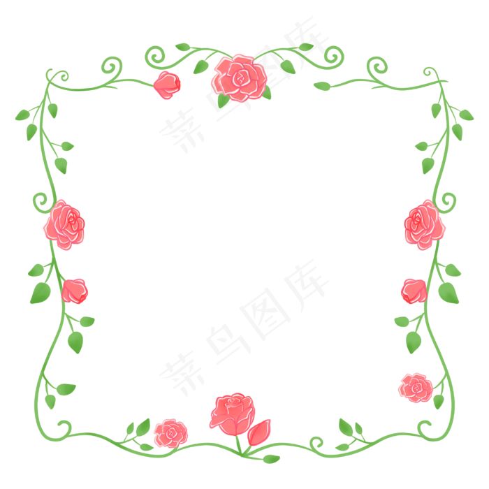 玫瑰枝藤边框