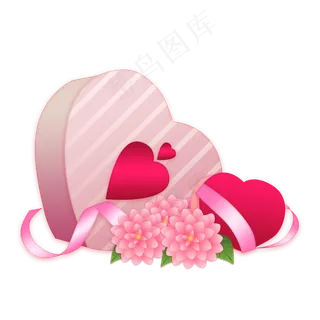 女神节38粉色礼盒手绘,免抠元素