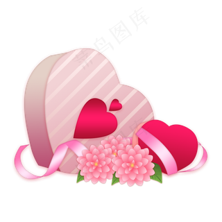 女神节38粉色礼盒手绘,免抠元素
