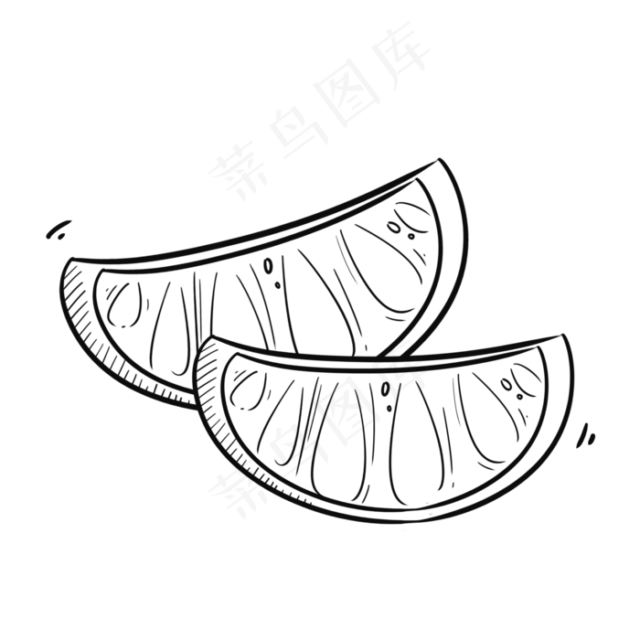 可爱黑白夏季水果橘子(2000X2000(DPI:300))psd模版下载