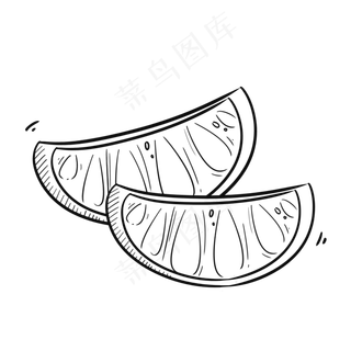 可爱黑白夏季水果橘子