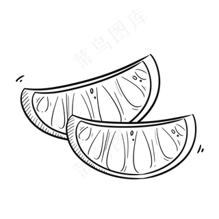 可爱黑白夏季水果橘子