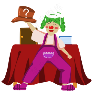 变帽子魔术的小丑,免抠元素