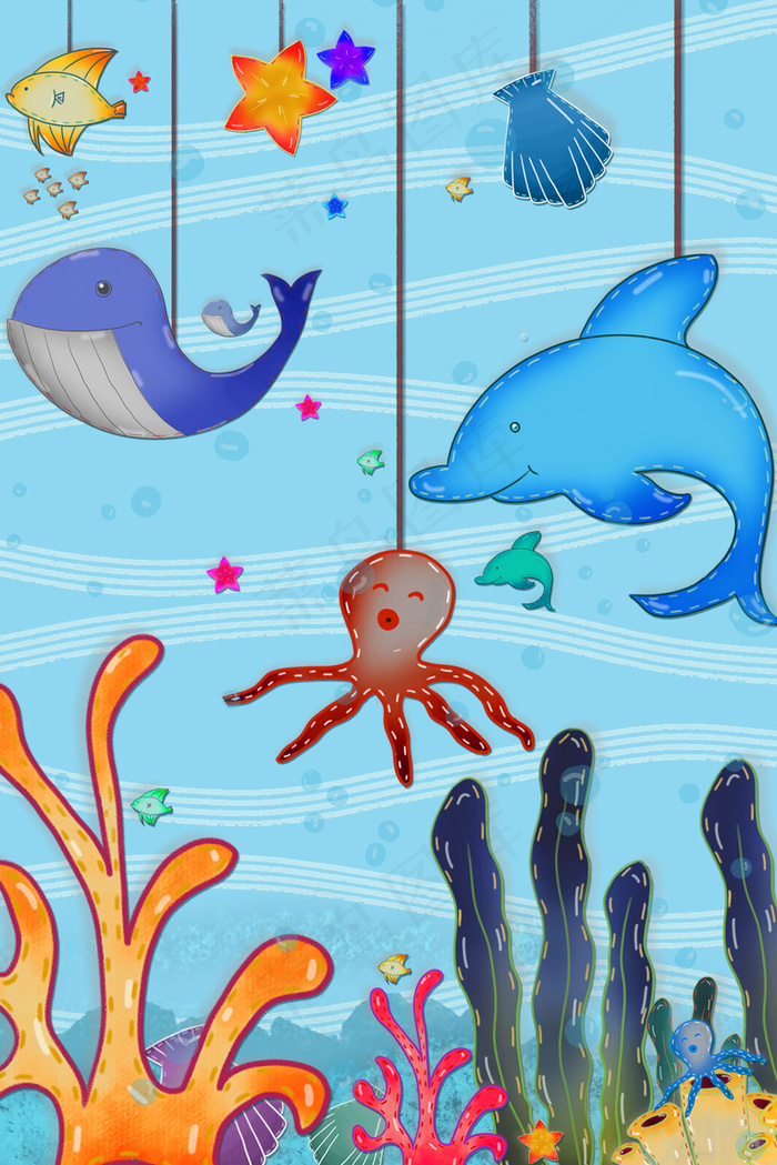 海洋生物的平面图