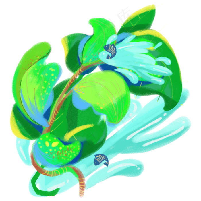 春天植物植树节立春源泉绿色PN