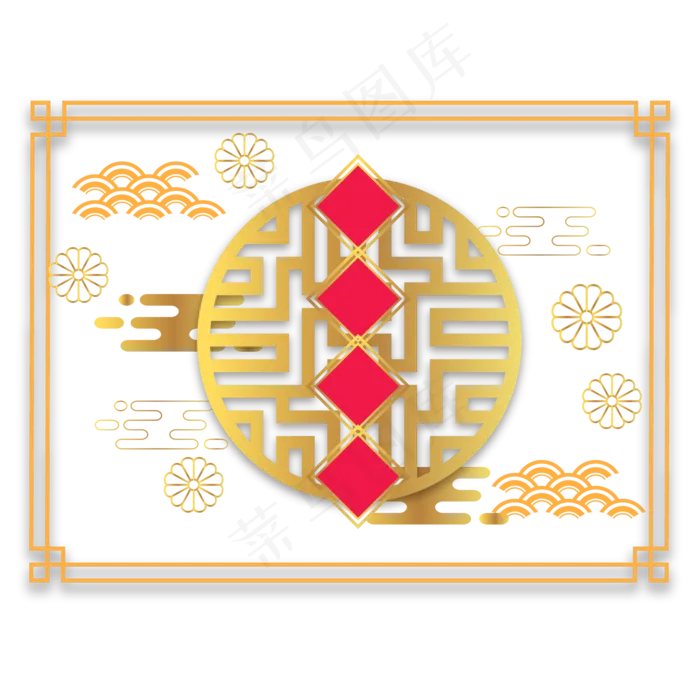 鼠年新年剪纸装饰,免抠元素(2000*2000px 300 dpi )ai矢量模版下载