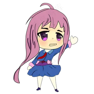 Q版全身手绘可爱卡通小女孩pn