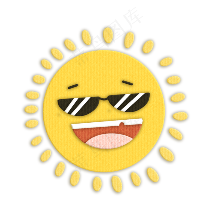 剪纸风夏日戴墨镜的太阳(2000X2000(DPI:300))psd模版下载