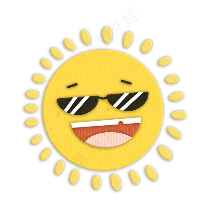 剪纸风夏日戴墨镜的太阳(2000X2000(DPI:300))psd模版下载