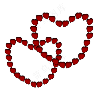 爱心形状玫瑰花瓣