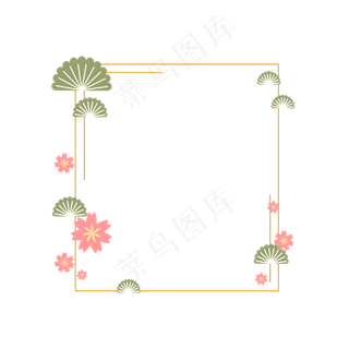 日式樱花可爱少女风装饰边框,免抠元素