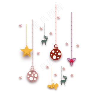 圣诞节平安夜挂饰装饰,免抠元素