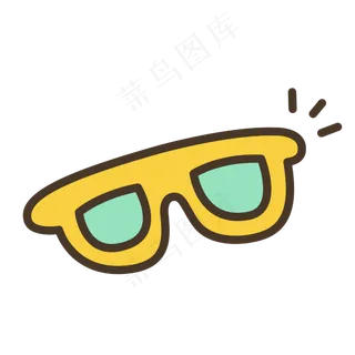 卡通手绘单体墨镜潜水镜