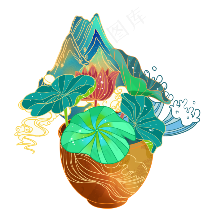 小暑节气创意插画