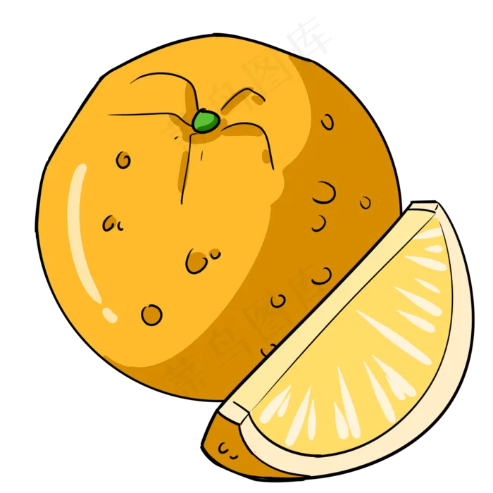 手绘新鲜的橙子(2100X2100(DPI:762))psd模版下载