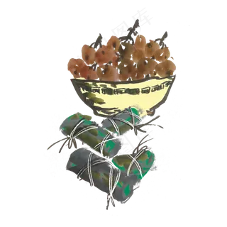 端午节粽子水墨风手绘