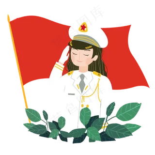八一建军节海军女军人png素材 八一建军节海军女军人png素材