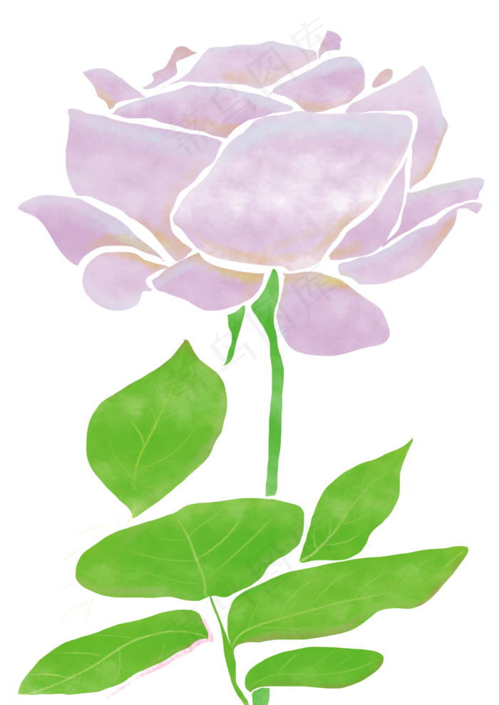 七夕节水彩玫瑰png