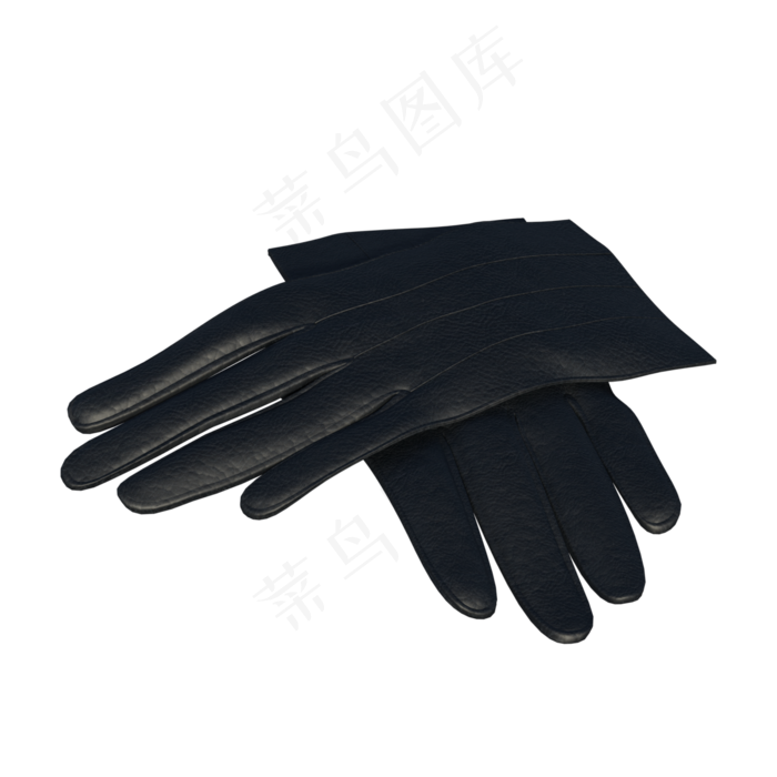 黑色真皮保暖手套,免抠元素