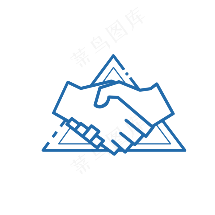 手绘卡通握手合作