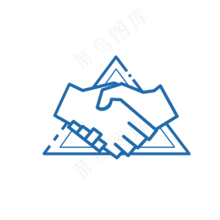 手绘卡通握手合作