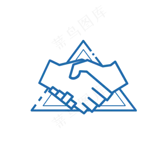 手绘卡通握手合作