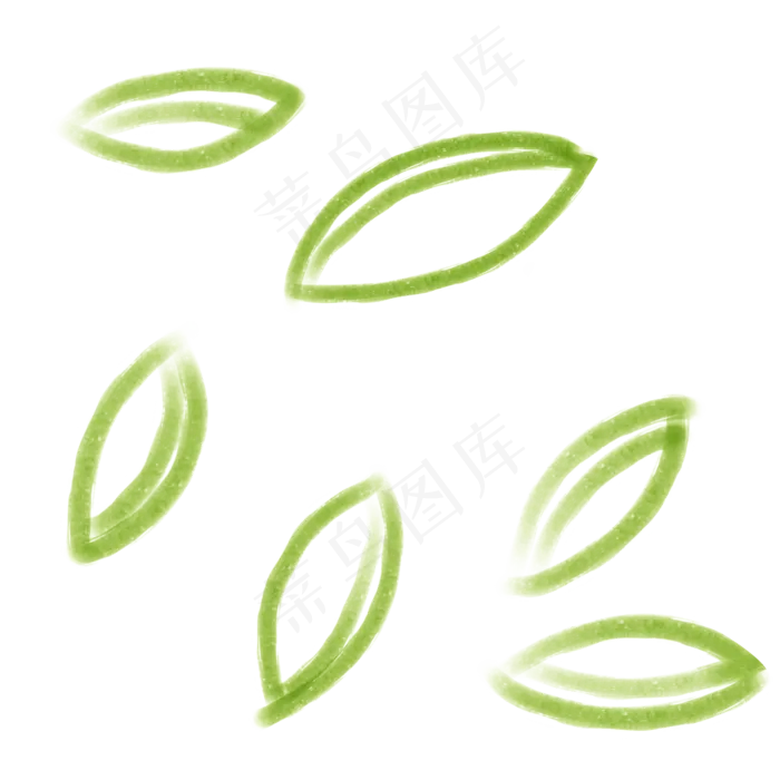 中国风水彩绿茶叶线条简约茶叶行,免抠元素(2000*2000px 300 dpi )psd模版下载