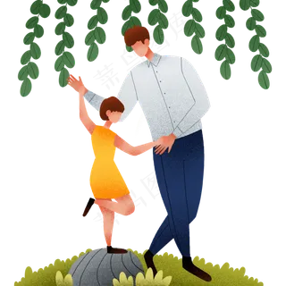 父亲节跳舞父女