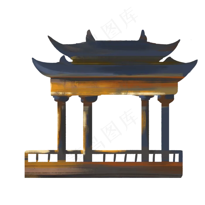 中国风亭子(2000X2000(DPI:300))psd模版下载