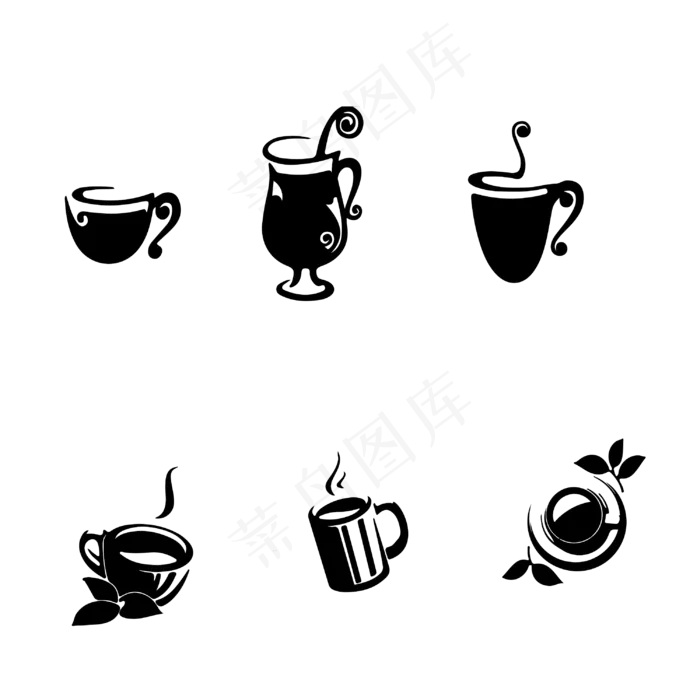 水墨茶具茶叶(3000X2000(DPI:300))ai矢量模版下载