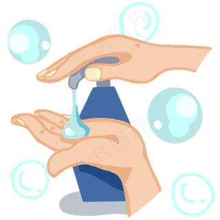 洗手液洗手消灭病毒,免抠元素