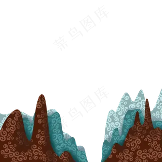 山水秋天优雅边框