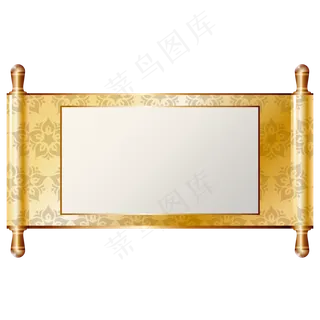 金黄色画卷卷轴