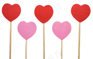 火柴棒红色桃心贴纸