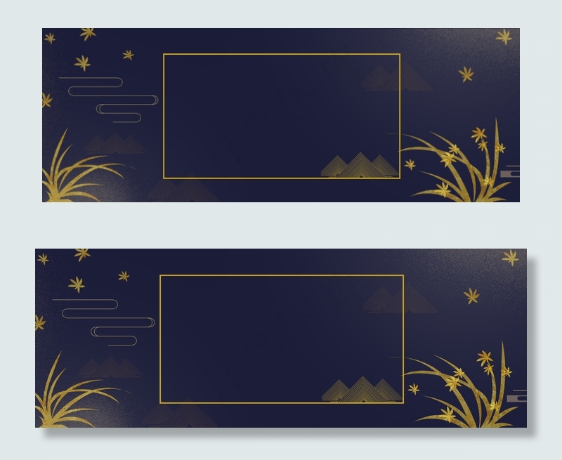 中秋中国风描金复古海报背景