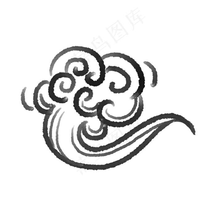 中国风水墨云(2000X2000(DPI:300))psd模版下载