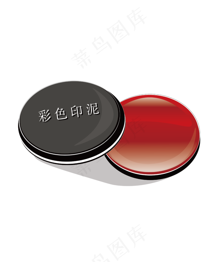 手绘彩色印泥插画