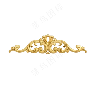 仿真金色花纹png图