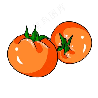 黄色圆弧柿子食物元素