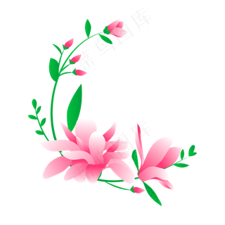 矢量免扣卡通玉兰花,免抠元素