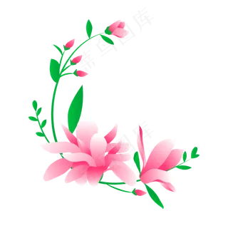 矢量免扣卡通玉兰花,免抠元素