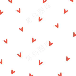 水彩涂鸦红色爱心底纹