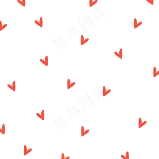 水彩涂鸦红色爱心底纹