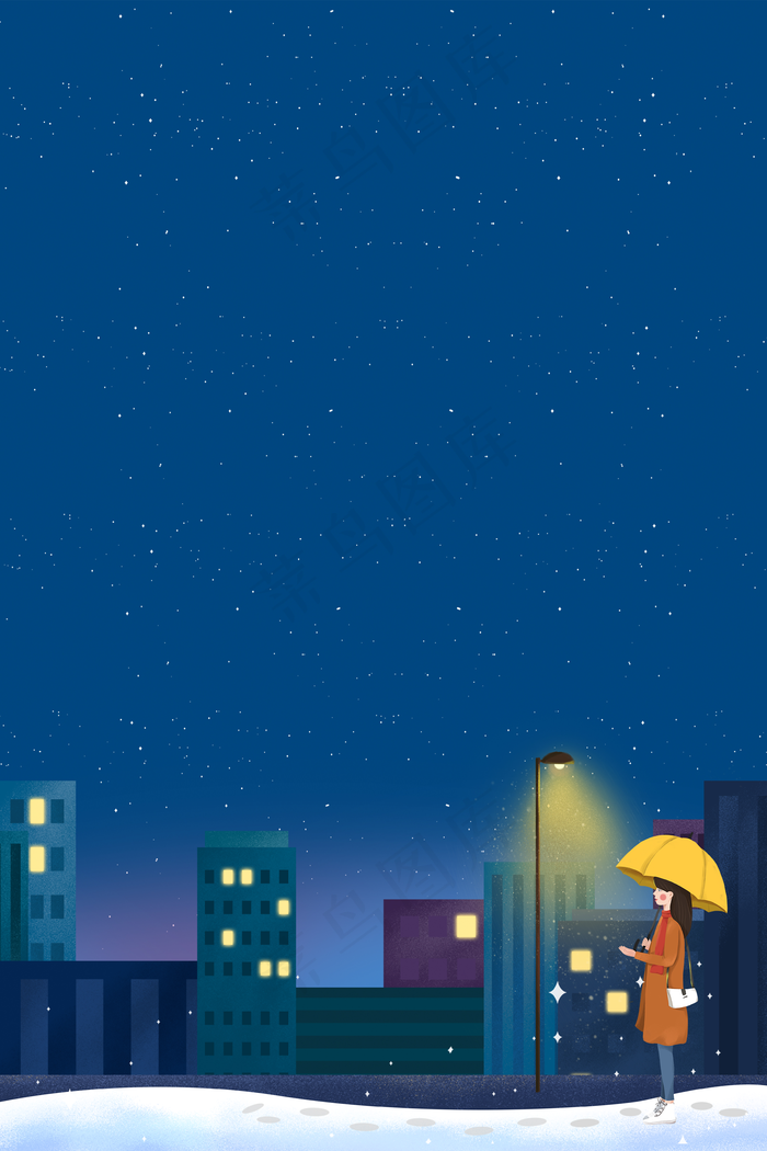 城市生活之夜晚回家的女孩(3545*5315px 	      )psd模版下载