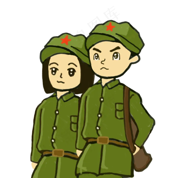 手绘卡通军人下载(2000X2000(DPI:300))psd模版下载