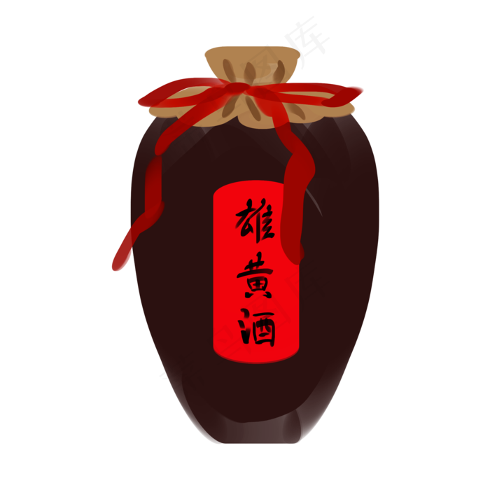 水墨端午雄黄酒酒坛