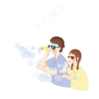 父亲节父女吹泡泡