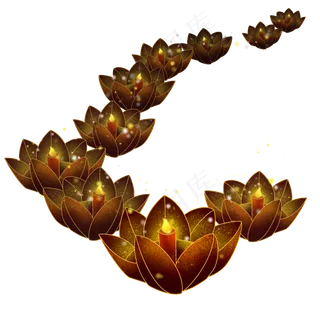 中元节河灯,免抠元素